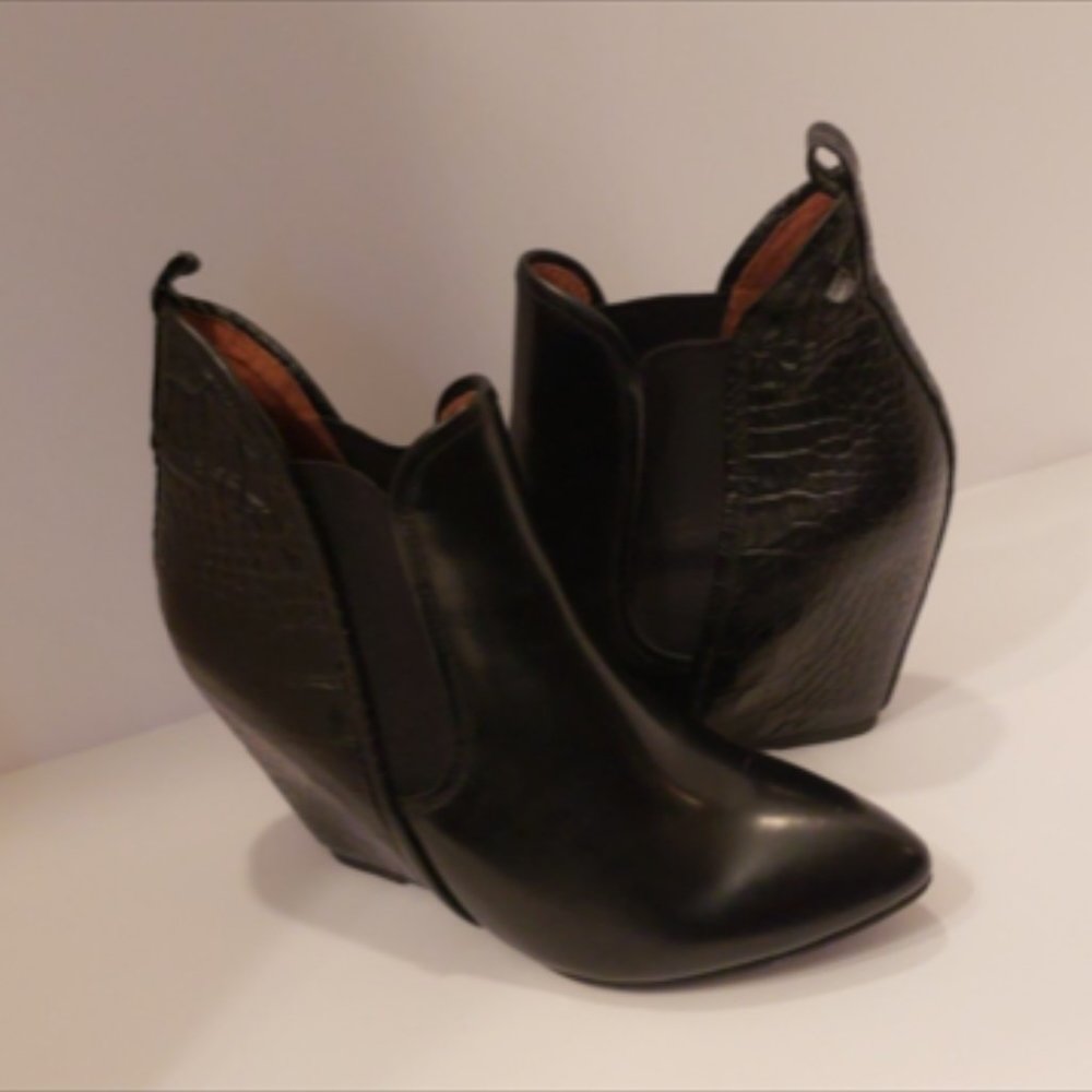 Jeffery Campbell Ibiza Leather and Faux Croc Boots